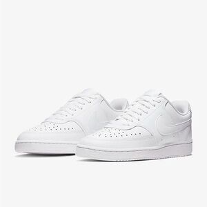 Nike Women's White Court Vision Low Sneaker Shoes